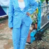 Blue Gingham Power Suit – Bold, Chic & Effortlessly Modern
