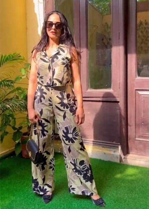 Floral Print Sleeveless Co-Ord Set with Wide-Leg Pants