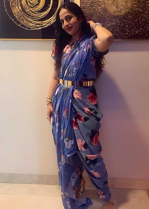 Floral Indowestern Dhoti Saree Set