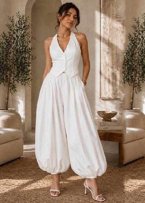 White Ballon Pants